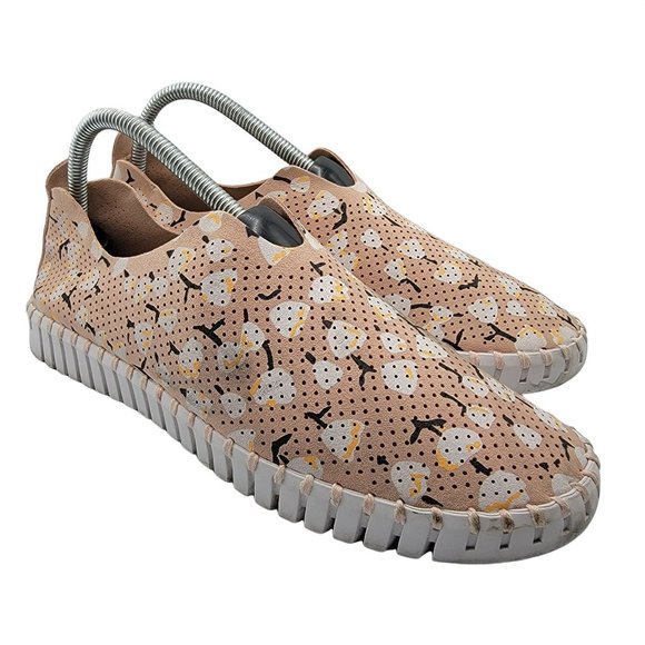 Ilse Jacobsen Tulip 139 Adobe Rose Fabric Perforated Slip On Sneakers Womens 11 - Picture 1 of 12